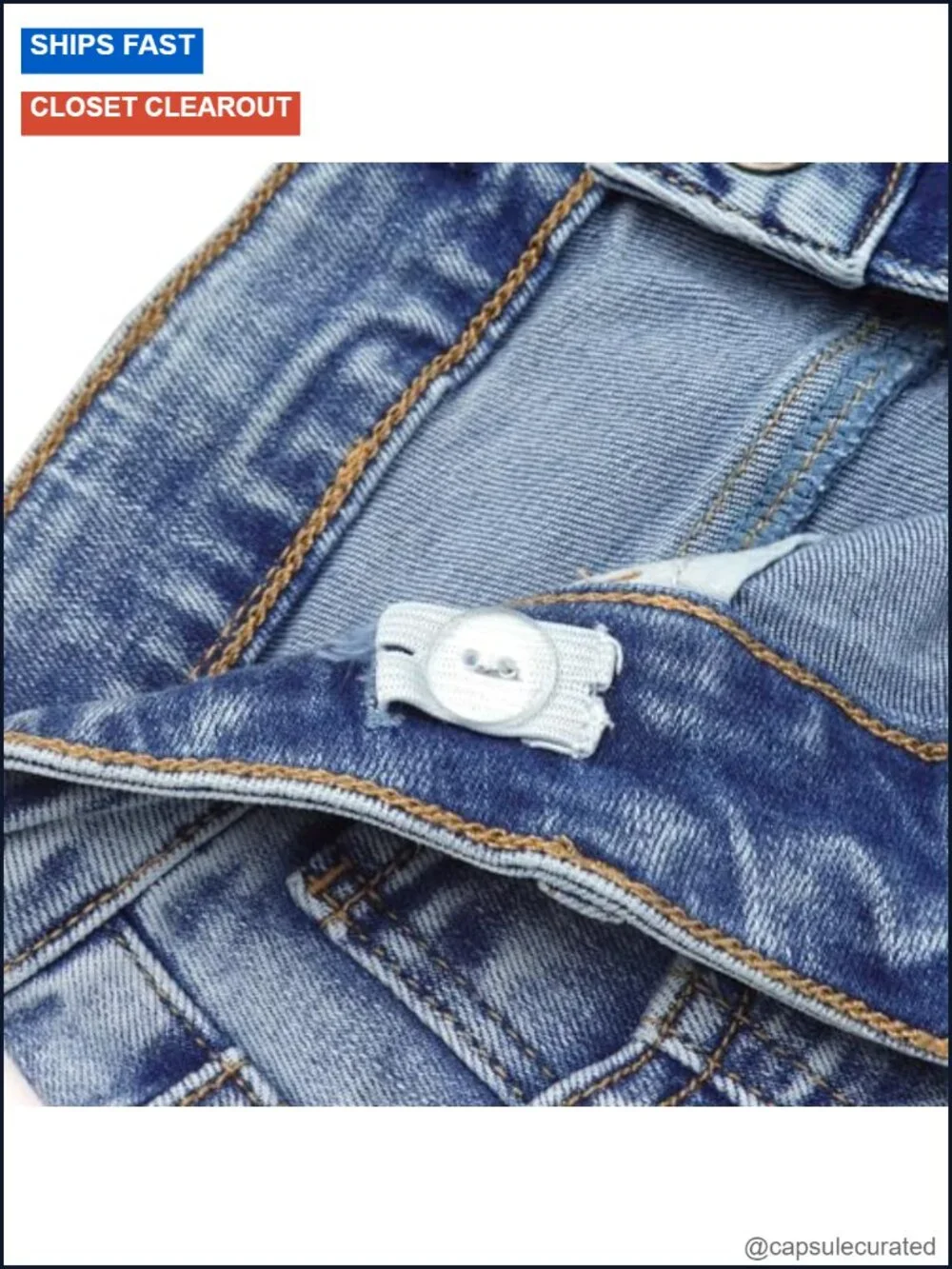 Girls Flare Bell Bottom Jeans Elastic Waist Cotton Blend Denim Pants